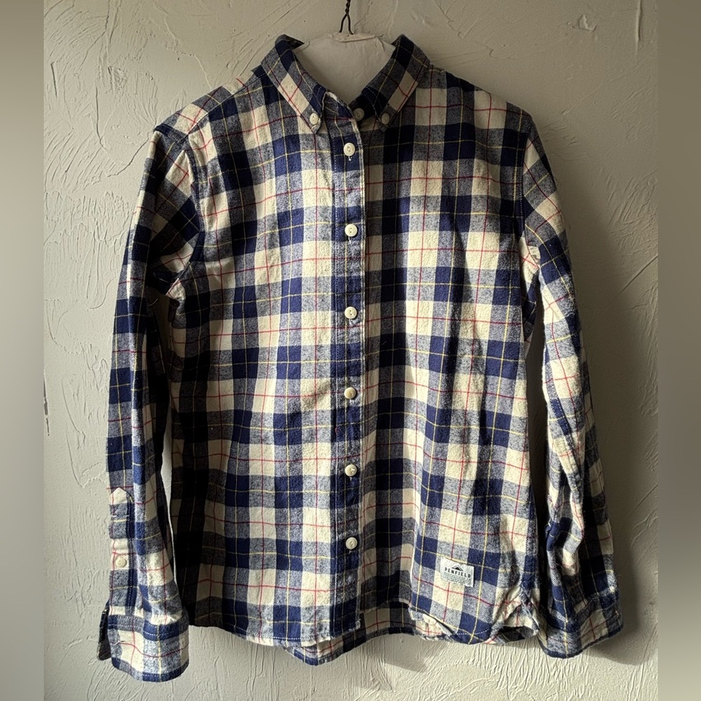 NWT Penfield x Madewell Blue and White Flannel Shirt